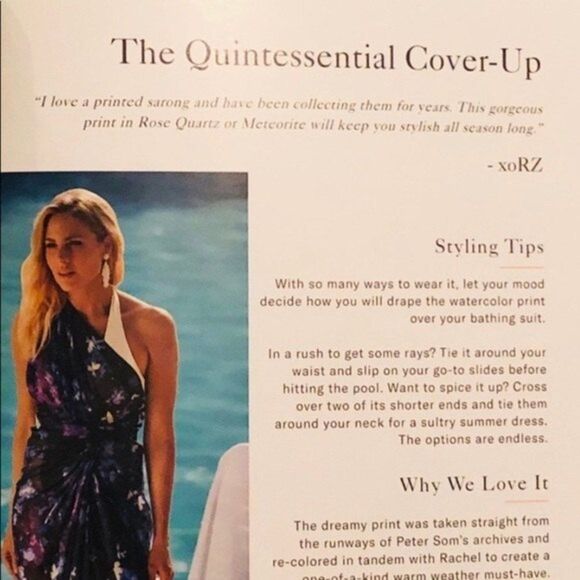 Peter Som NWT Dream Floral Sarong - Rose Quartz - Scarf - Throw - Wrap - Picture 4 of 7